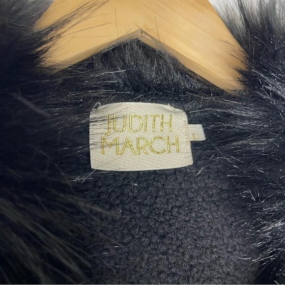 Judith March Lagerfeld Black Fur Blazer Jacket Size Large - Picture 7 of 8